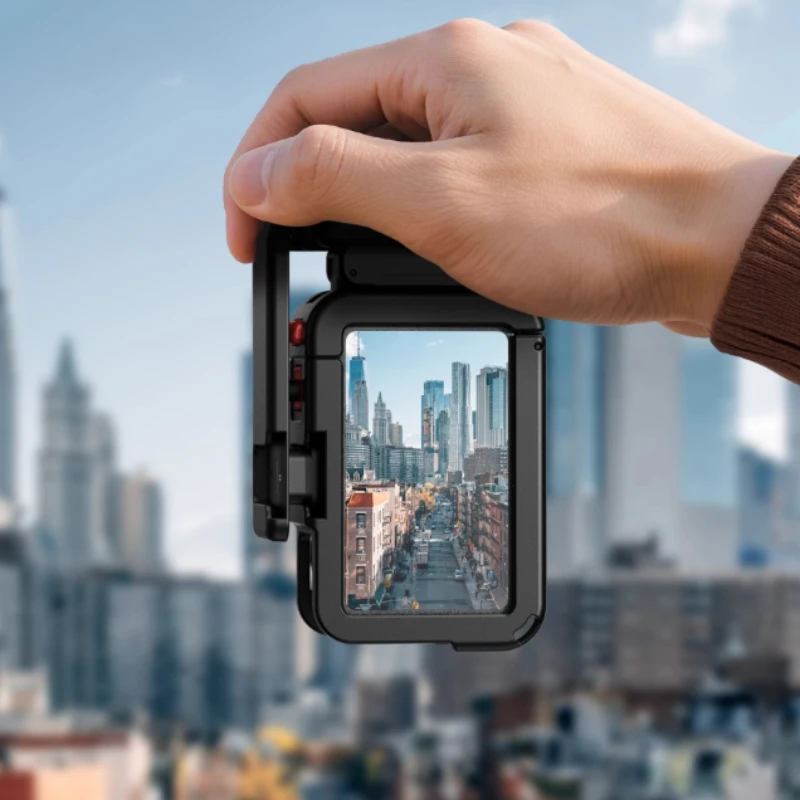 TelesinFor DJI OSMO Action 3/4/5 Pro soporte de agarre portátil soporte de liberación rápida jaula Kit de obturador marco de mano carcasa de aluminio - imagen 3