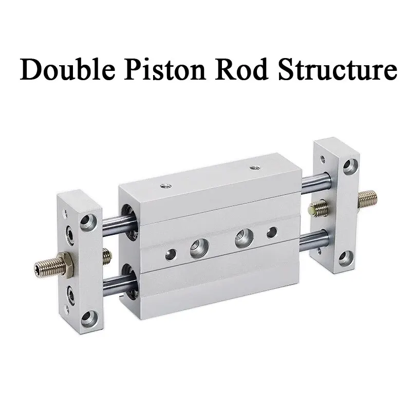 STMB-cilindro de Gas de aire comprimido, varilla de doble pistón de 10, 16, 20 y 25mm, cilindro deslizante de carrera ajustable - imagen 3