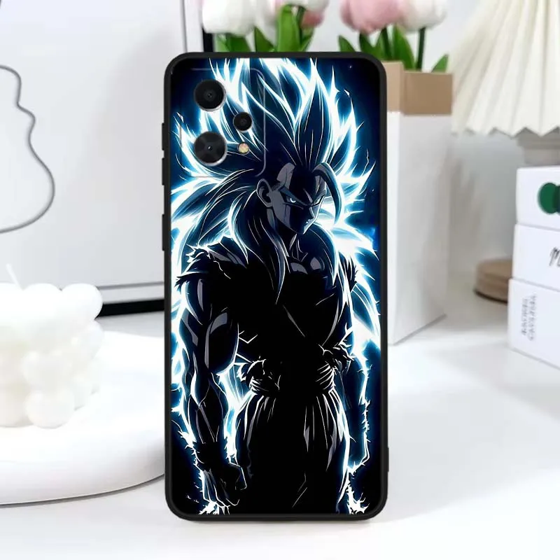 D-Dragon Ball Son Goku Saiyan cubierta para G Realme OPPO 12 11 10 9 8 6 9i 12X C67 C21Y GT2 GT 5G funda de teléfono negra - imagen 3