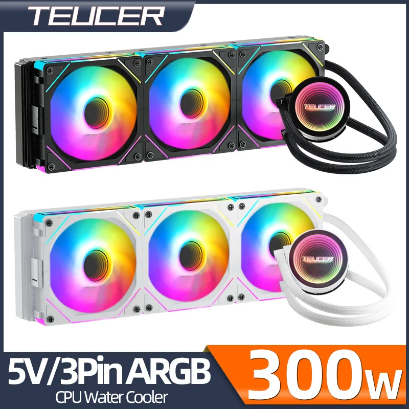 Teucer-enfriador de CPU 240 360, ventilador ARGB, disipador de calor líquido, radiador integrado para Intel LGA 1700/1200/1150 2011 AM4 AM5