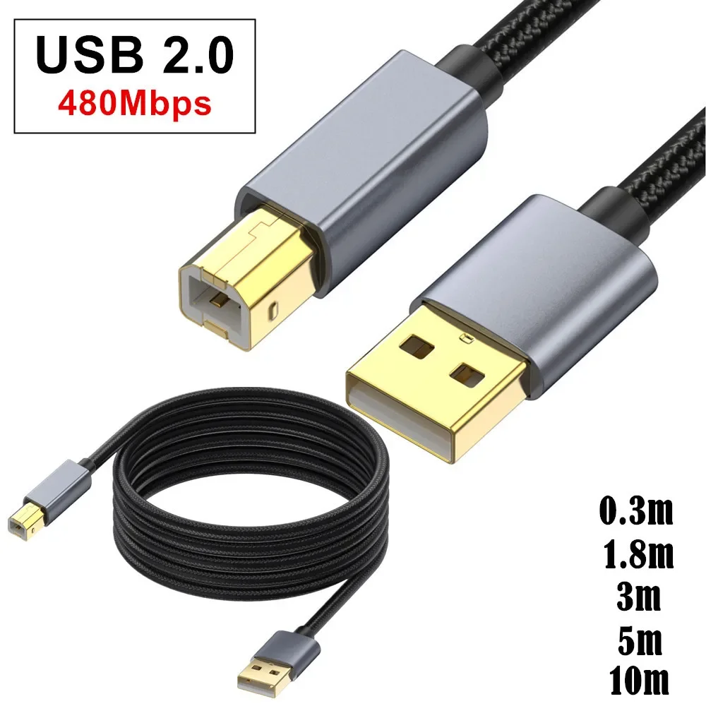 Cable de impresora tipo C de 10M, 5M, 3M, USB C a USB B 2,0, escáner de impresora, ordenador portátil para portátiles Epson HP Brother Huawei Xiaomi - imagen 4
