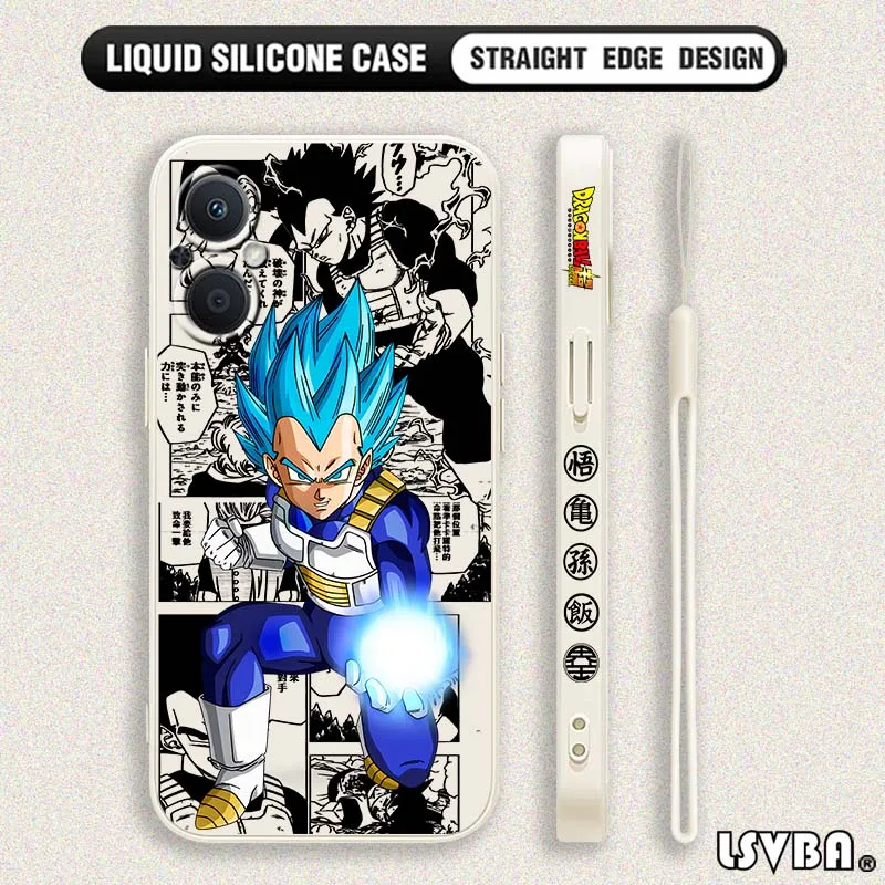 Anime d-dragon Ball Vegeta para OPPO Reno 8 7 A96 A78 A74 A72 A58 A53 A40 Lite 5G cubierta de la caja del teléfono de cuerda izquierda líquida - imagen 4