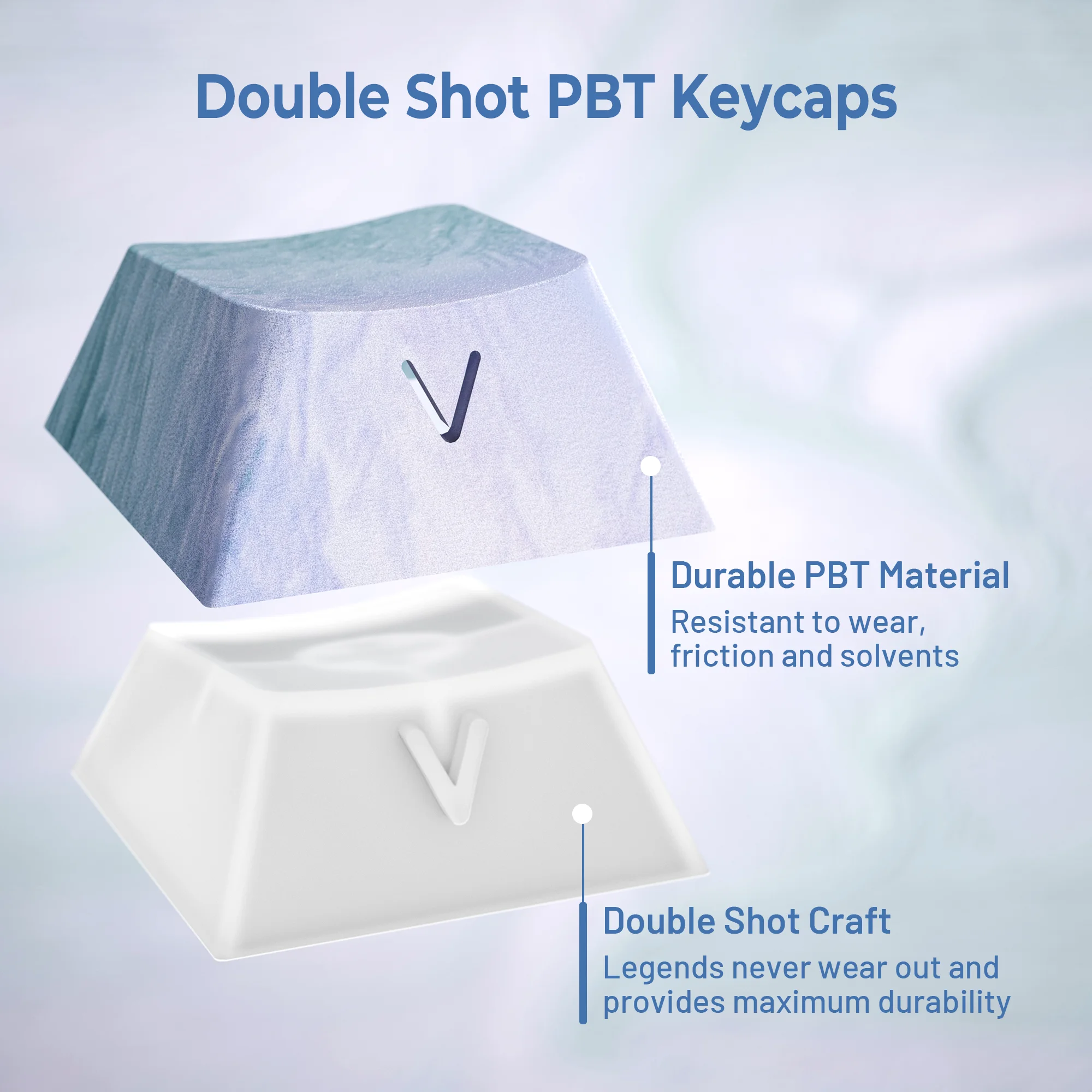 Teclas XVX Shine Through con estampado lateral, teclas con gradiente de Color de perfil de cereza, sublimación de tinte de doble disparo, teclas PBT de 135 teclas - imagen 4