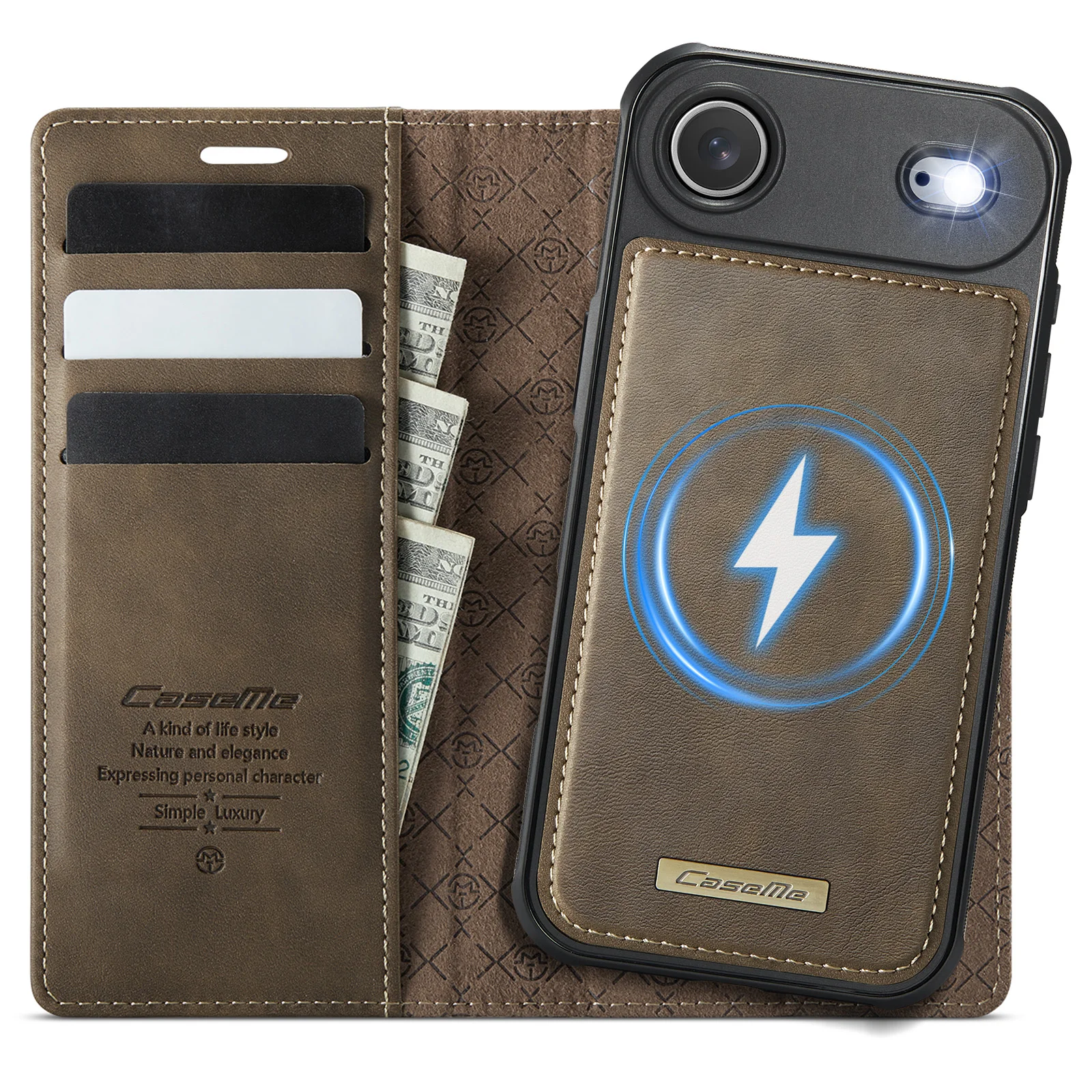 Funda tipo billetera de cuero Solt con tarjetas magnéticas 2 en 1 para iPhone 17 Pro Max 16 Plus 15 14 13 12 soporte a prueba de golpes para funda Magsafe - imagen 2