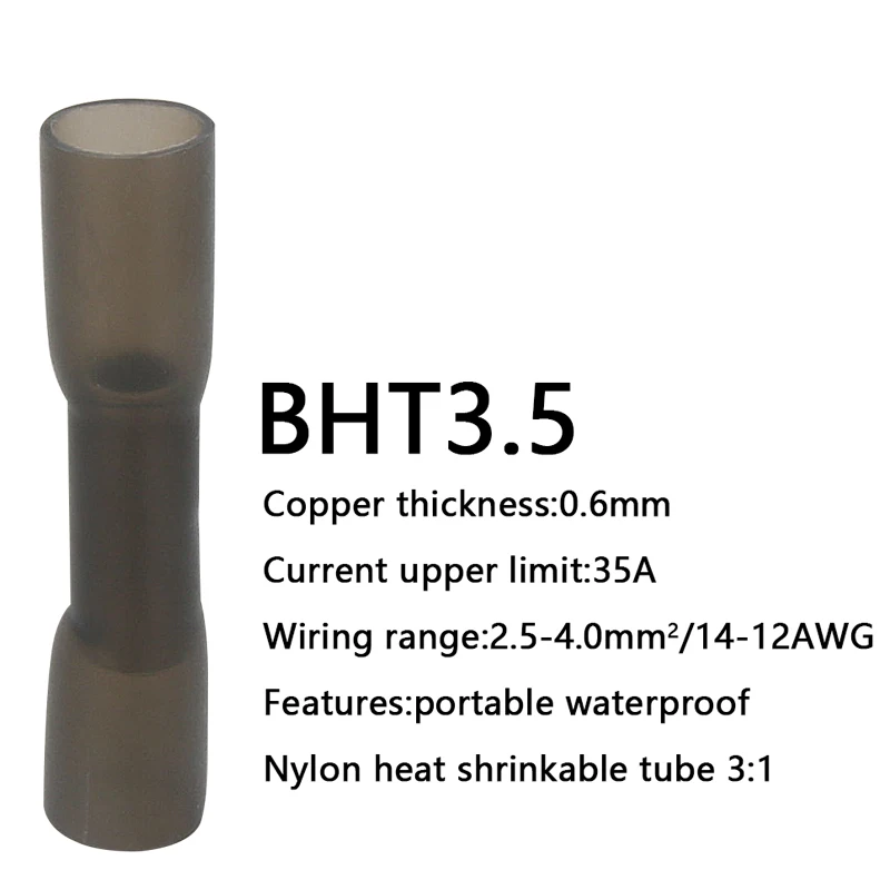 Conectores de Cable a tope termorretráctiles Terminales de engarzado de Cable de automóvil aislados a prueba de agua AWG 26-10 0,3-6,0 mm2 - imagen 5