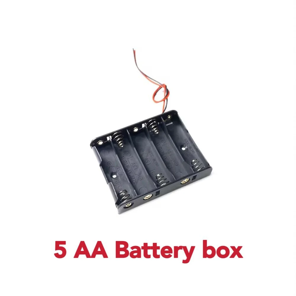 Caja de almacenamiento de soporte de batería AA, contenedor de batería con cable de plomo, 5, 6, 10 ranuras - imagen 4