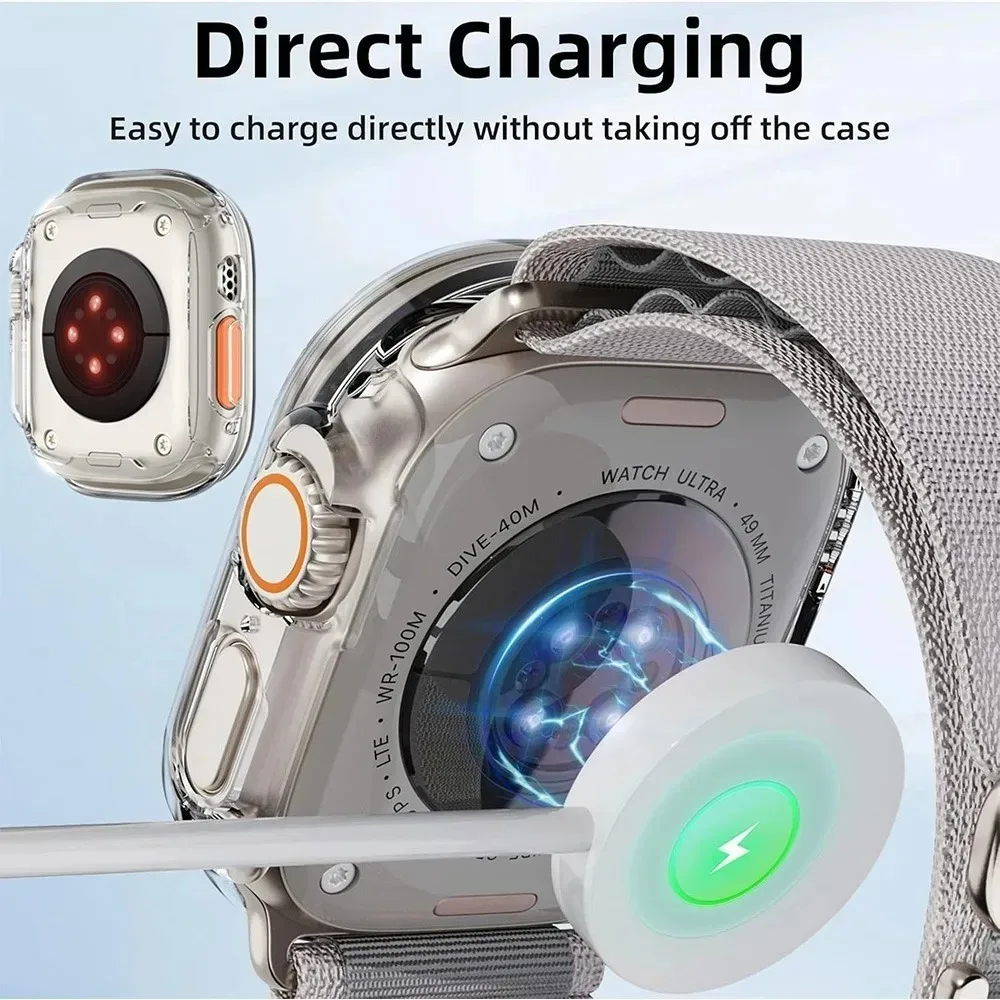 Funda completa para Apple Watch Ultra 3 2 49mm cubierta negra transparente Flexible antiarañazos para iwatch ultra 1 Protector de pantalla - imagen 3