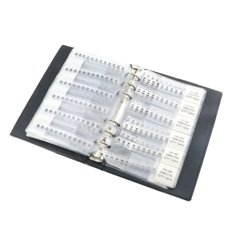 Kit surtido de diodos TVS de una/dos vías, 564 Uds., 47 valores, SMBJ5.0A - SMBJ188A, kit surtido de libros