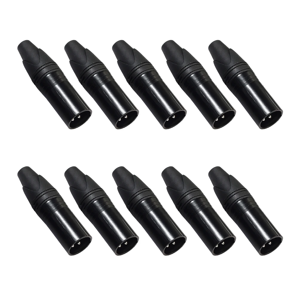 10/20 piezas XLR 3 pines macho DIY Cable de Audio conector de micrófono caja de aleación de Zinc chapada en plata enchufe de soldadura para micrófono - imagen 4