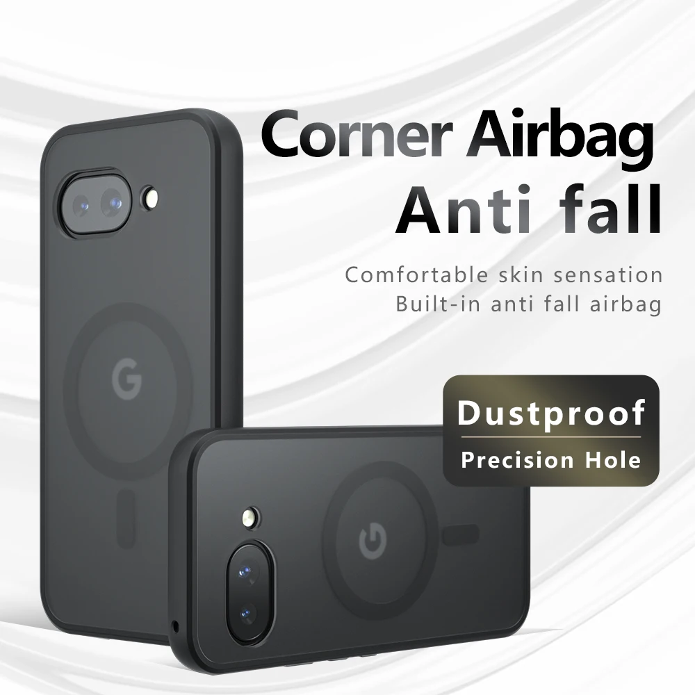 Para Google Pixel 9 A Funda de lujo armadura esmerilada Magsafe imán contraportada para Pixel 9A carga inalámbrica Funda a prueba de golpes