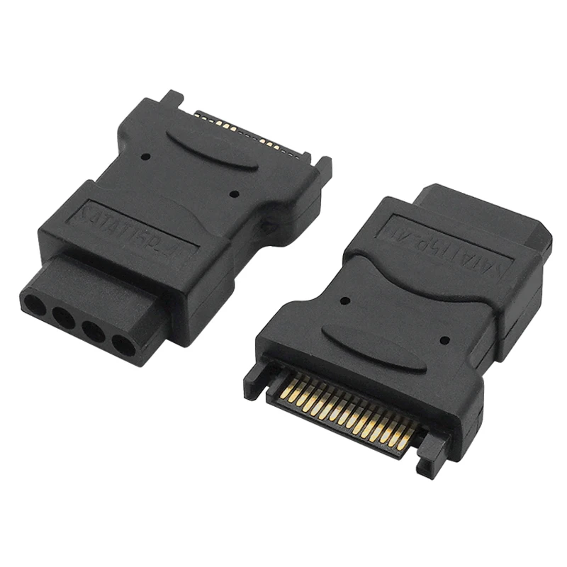 1 Uds 15 pines SATA macho a 4 pines Molex PC IDE hembra adaptador de enchufe de soporte de energía adaptador convertidor de disco duro negro o blanco - imagen 3