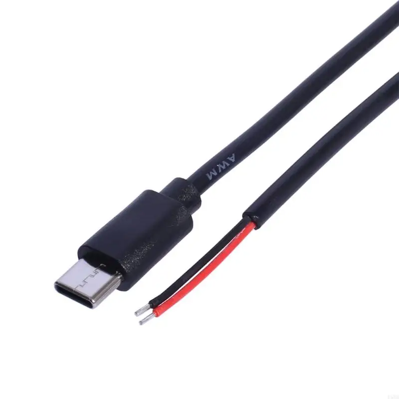 Cable de extremo abierto USB C a 2 pines de 30cm, Cable de alimentación de cola de cerdo de 15W USB tipo C macho de 2 pines, Cable de repuesto DIY para luz LED - imagen 2