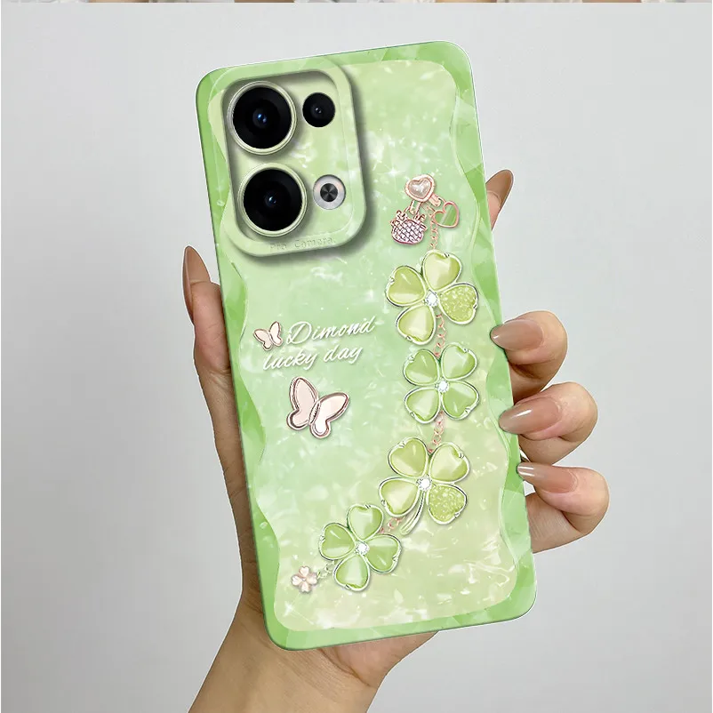 Para Oppo Reno13 Pro 5G carcasa bonita mariposa flores suave TPU protección completa teléfono contraportada para Oppo Reno 13 Pro Fundas - imagen 2