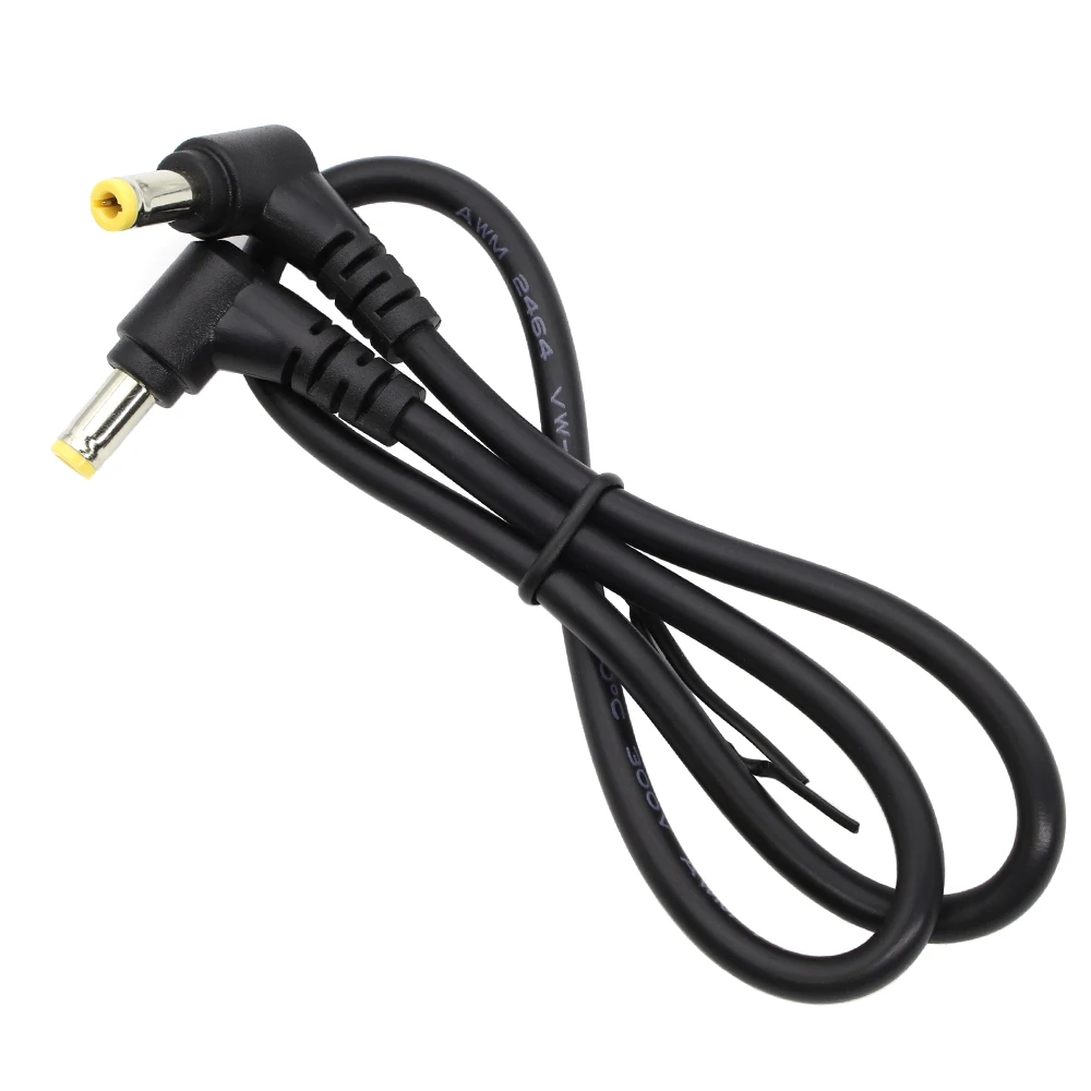 Enchufe de alimentación CC 18AWG 5,5x2,5mm/5,5*2,1mm macho a macho 90 conector de Cable tipo ángel derecho 12V 10A cables de extensión de alimentación 49cm - imagen 5