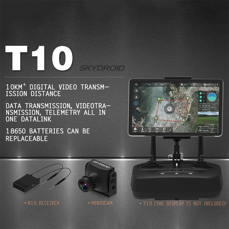 Skydroid T10 Mini cámara con Control remoto 10km transmisión de mapa Digital 4 en 1 con 18650 para Dron de protección de plantas RC - imagen 2