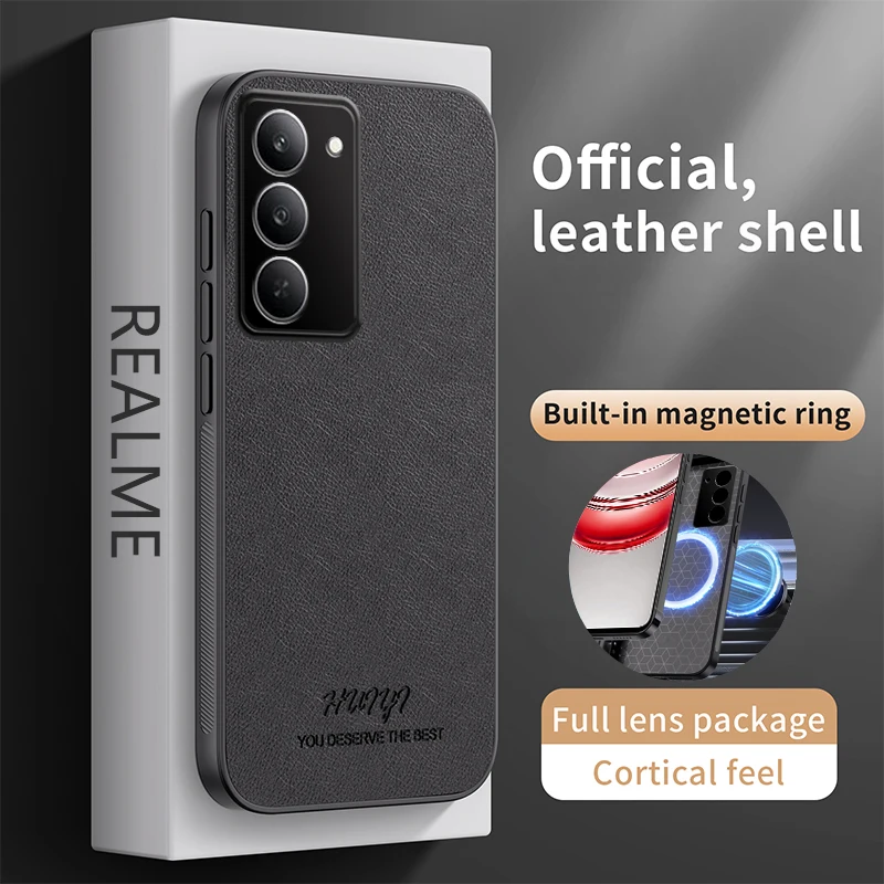 Funda de cuero Magsafe para Oppo Realme V60 pro 5G, soporte magnético para coche, funda dura de silicona con carga inalámbrica para teléfono OPPORealmeV60pro - imagen 2