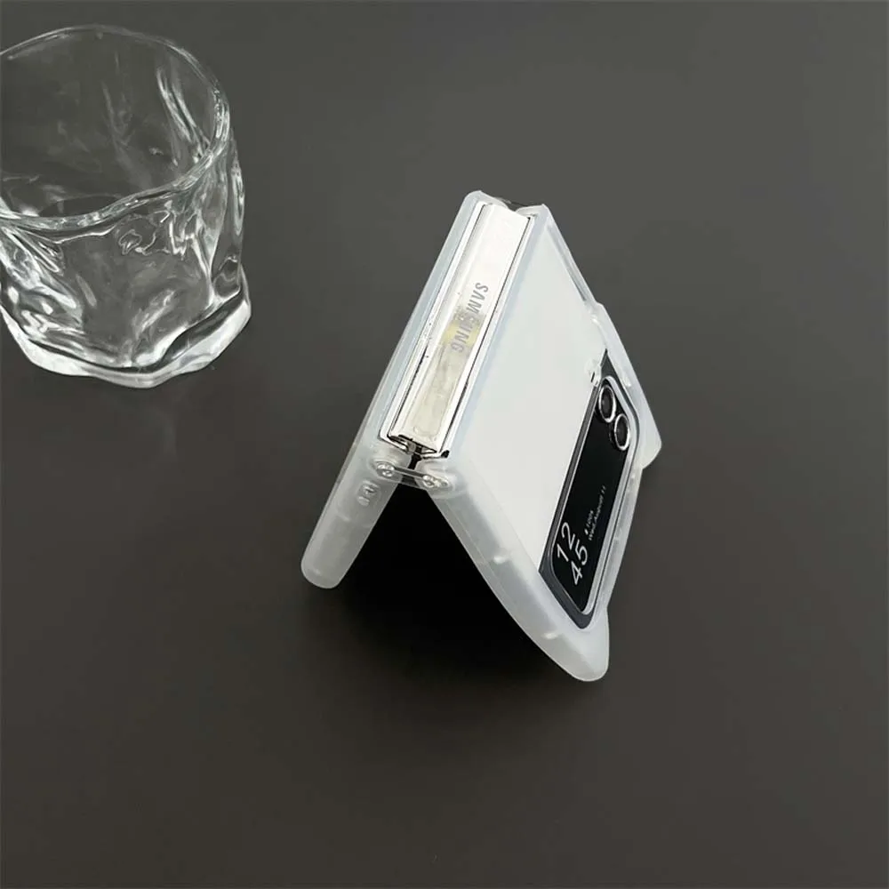 Funda de teléfono transparente con orejas de gato para Samsung Galaxy Z Flip 6, 5, 4, 3, a prueba de golpes, parachoques plegable transparente, cubierta trasera suave Z Flip6 - imagen 5