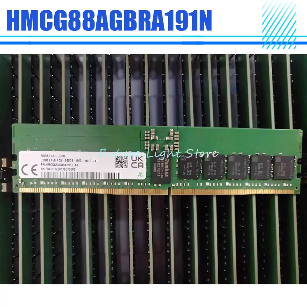 1 Uds. Para SK Hynix 32GB DDR5 32G 2RX8 5600 RDIMM memoria de servidor HMCG88AGBRA191N RAM