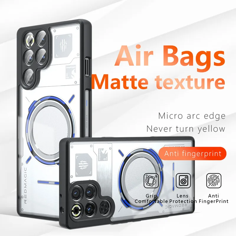 Para ZTE Nubia Red Magic11 Pro, 11 Pro Plus funda ELVEV Anti-caída Airbag TPU PC dura mate sensación de piel cubierta de teléfono