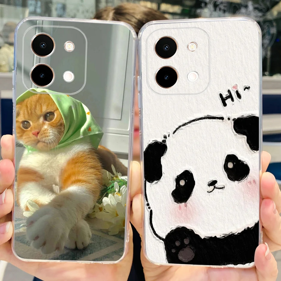 Funda de silicona blanda para Vivo Y28 4G, carcasa pintada con Gato Y Panda, V2352, 6,68 pulgadas - imagen 2