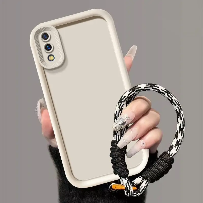 Para Samsung Galaxy A10 funda Galaxy M10 funda de teléfono SM-M105F SM-A105F funda tejida con cordón protección de sensación de piel funda a prueba de golpes - imagen 2