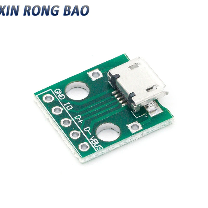 10 Uds. Adaptador MICRO USB a DIP conector hembra de 5 pines tipo B convertidor PCB placa de pruebas USB-01 placa de interruptor SMT asiento madre - imagen 3