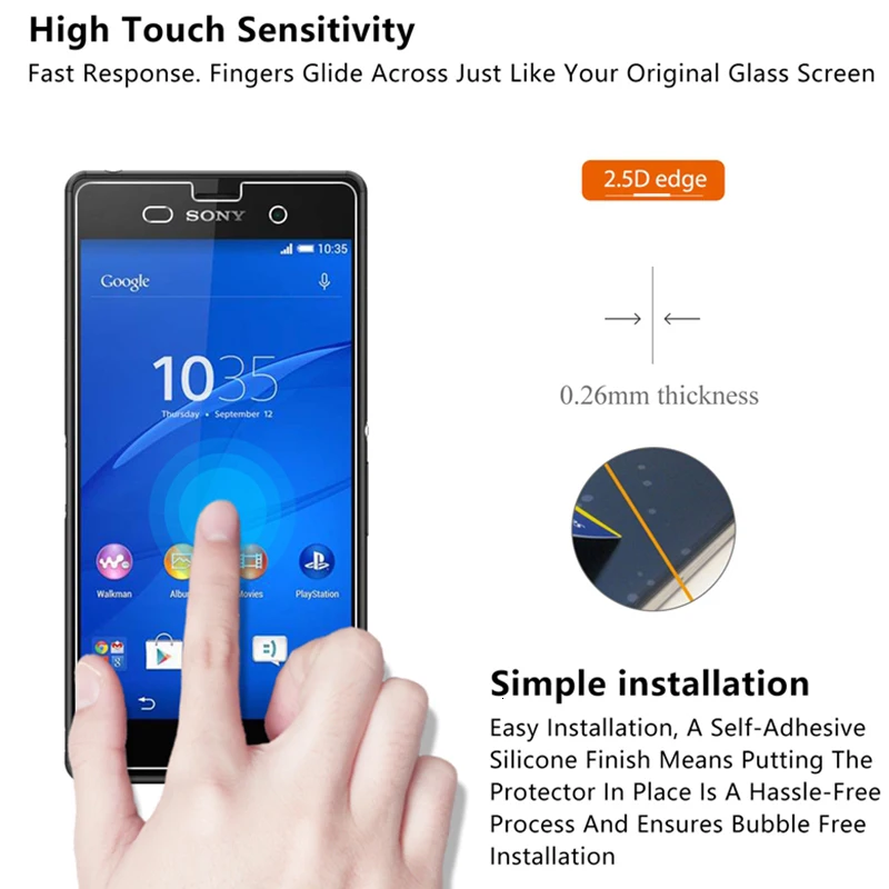 Película templada a prueba de explosiones para Sony XZ1 Compact XZ2 XZ3, Protector de pantalla resistente de vidrio para teléfono Sony Xperia XZ Premium XZS - imagen 3