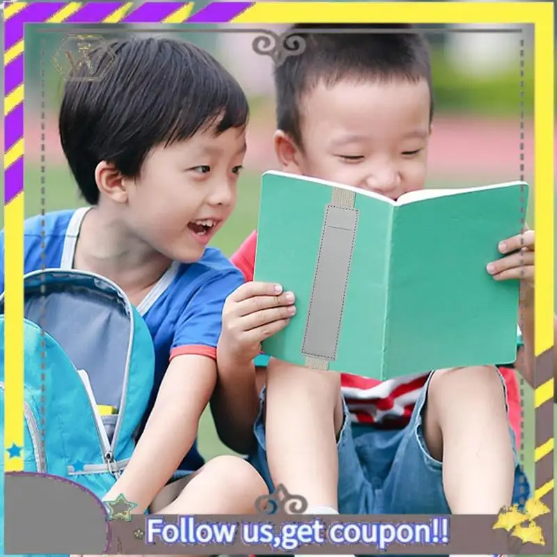 AU33-12 piezas desmontable diario portalápices estuche de bolígrafo de cuero PU gris y azul claro para diarios, libretas, carpetas, libros - imagen 3