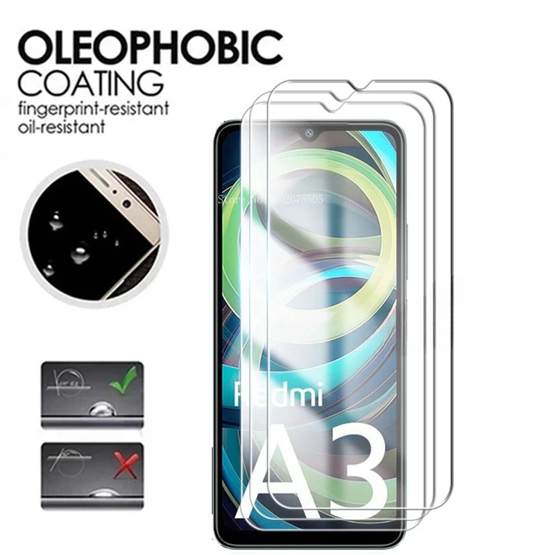 Vidrio templado de 3 piezas para Redmi Note 13, 12, 11, 10, 9, 8, 7 Pro Plus, 5G, 12S, 11S, 10S, 9S, Redmi 12C, 10C, 9C, 9T, 9A, 9AT - imagen 3