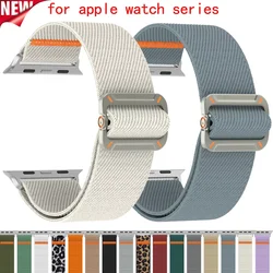 Correa de nailon elástico para Apple Watch Series 4-10 y Ultra