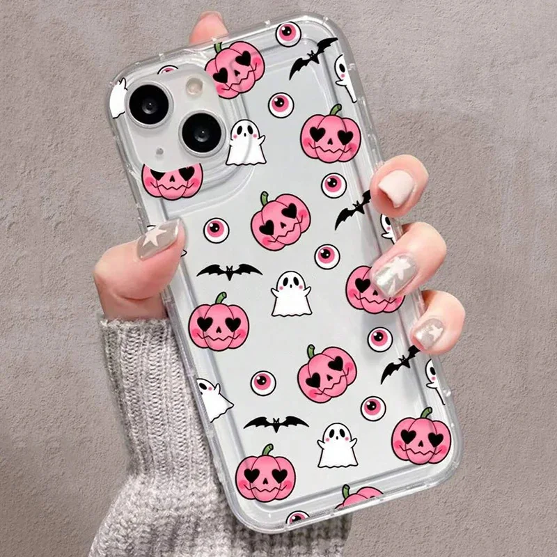 Funda transparente con diseño de fantasma de calabaza de Halloween para Samsung Galaxy A15 A35 A55 A34 A54 A14 A33 A53 5G S24 Ultra S23 FE S22 Plus - imagen 5