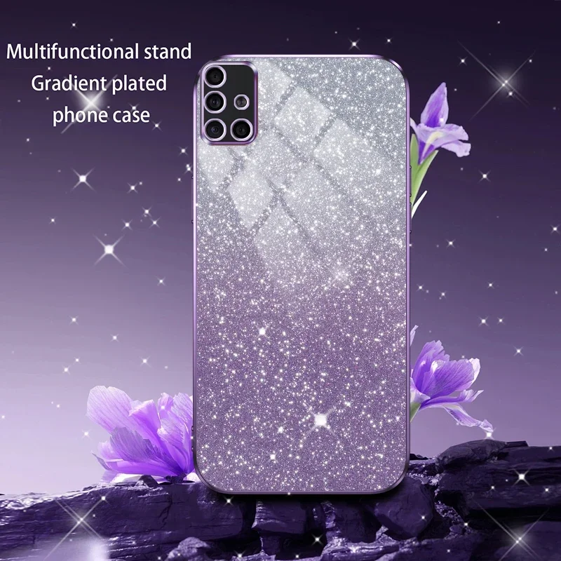 Funda de silicona chapada con purpurina brillante para Samsung Galaxy, funda trasera suave para Samsung Galaxy A13, A21S, A31, A51, A71, A20, A30, A30S, A50, A70, A20S, A22, A32 - imagen 2