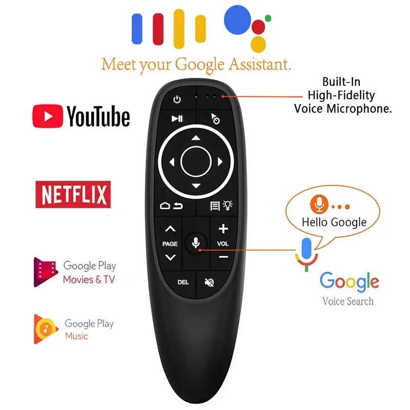 G10S Pro Control remoto por voz 2,4G inalámbrico Air Mouse Gyro detección juego IR aprendizaje para Android TV BOX con receptor USB - imagen 2