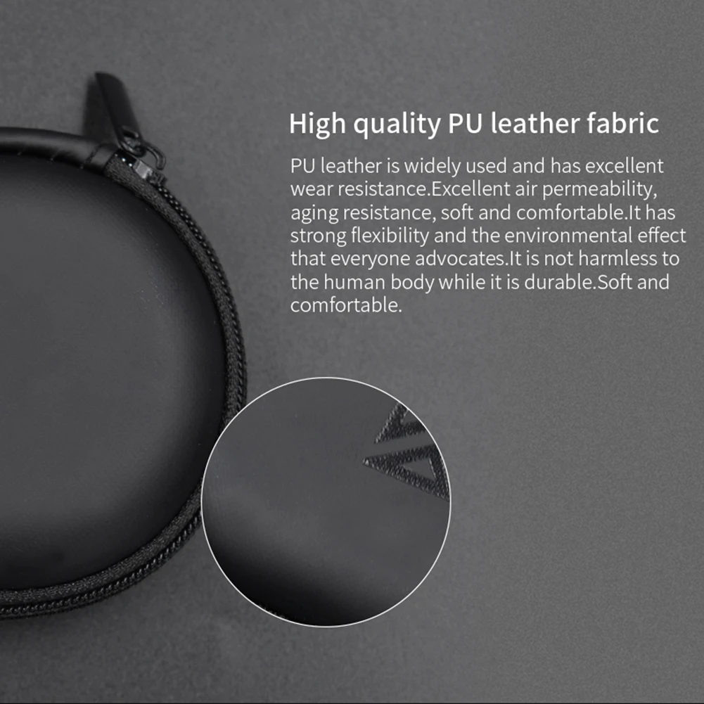 Bolsas de cuero PU para auriculares, contenedor de absorción, funda Universal para auriculares con cable, forma cuadrada para BA10 AS10 ES4 KZ CAA iPhone Huawei - imagen 5