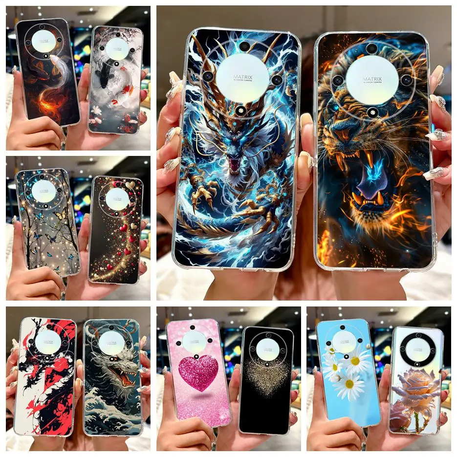 Para Honor Magic6 Lite funda HonorX9B ALI-NX1 Cool Dragon pintado funda de silicona suave para Honor X9B Magic 6 Lite Fundas Coque