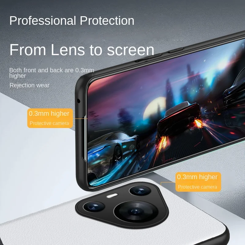 Funda de piel vegana suave para Huawei P70 Pro, funda protectora trasera para Huawei P70 p70Pro, funda completa para teléfono - imagen 2