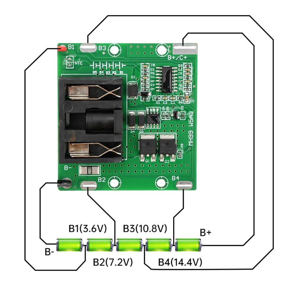 Placa de protección de batería de iones de litio BMS 5S 8-20A 21V con protección de temperatura restaura automáticamente después de desconexión de la carga - imagen 2