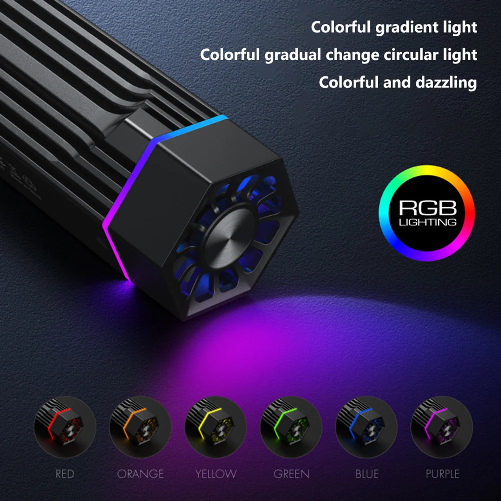 Adaptador externo RGB M.2 NVME PCI-E a USB3.1 Gen2 tipo C JMS583 carcasa SSD externa de 10Gbps con ventilador de refrigeración para Windows/Linux - imagen 5