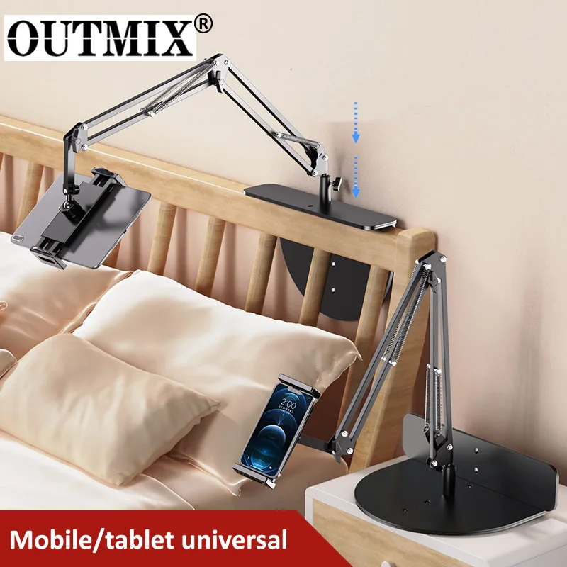 OUTMIX-Soporte de cama para tableta de 4,7-12,9 pulgadas, brazo perezoso para teléfono móvil, escritorio, iPad Mini, Clip gratis