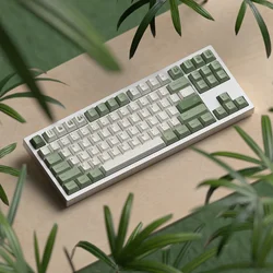 Teclado mecánico PBT Bambú Verde/Blanco con teclas resistentes