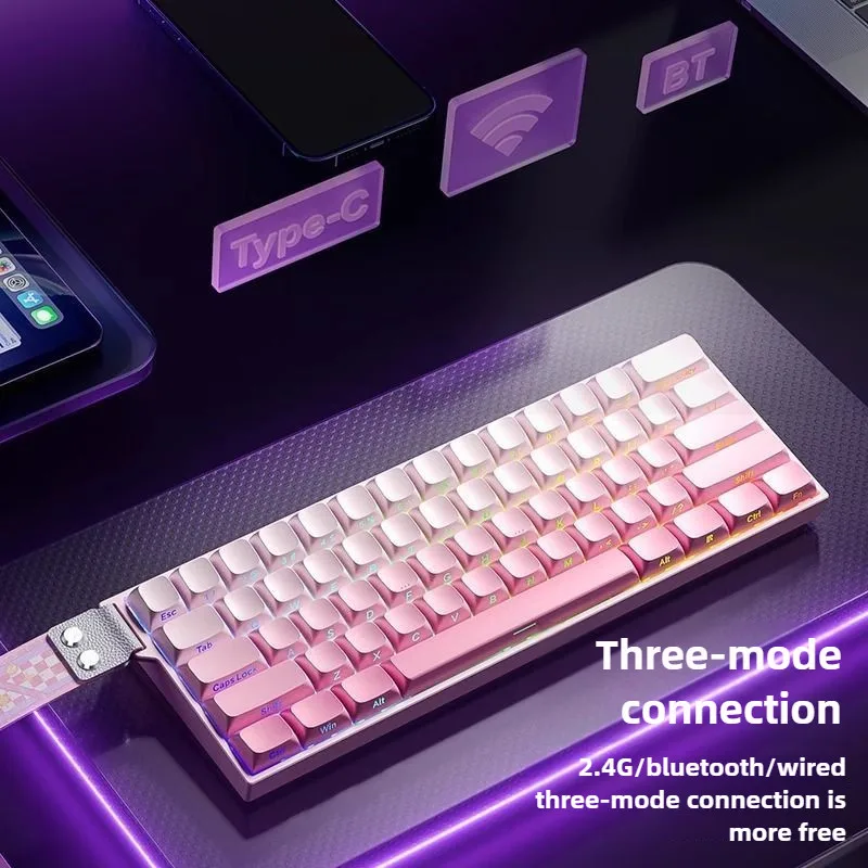 AULA Mini60 teclado con interruptor magnético inalámbrico 0,01 mmRT soporte intercambiable en caliente interruptor mixto teclado para juegos RGB regalo personalizado para juegos - imagen 2