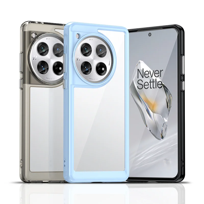 Funda transparente de TPU a prueba de golpes para OnePlus 13 12 13R 12R, Funda protectora con marco, Funda Coque Capa