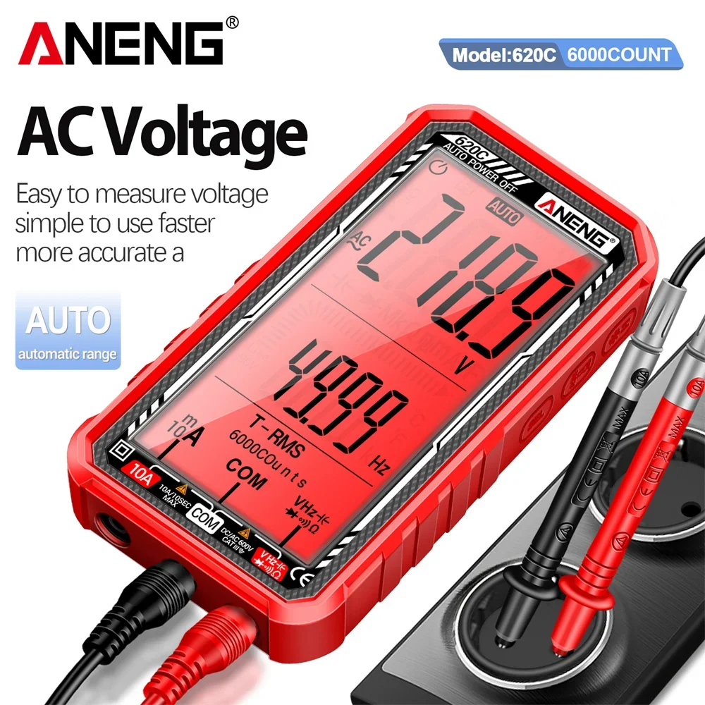 Multímetros digitales inteligentes ANENG 620C/621A probador de voltaje de corriente CA 6000 recuentos amperímetro condensador resistencia Hz herramientas de diodo ﻿ - imagen 4