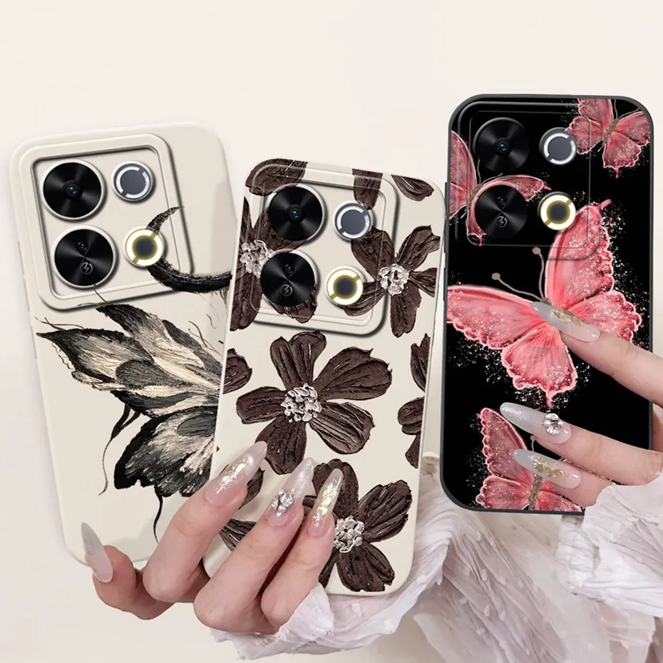 Para Itel P65 hermosa mariposa funda de teléfono con estampado Floral para Itel P671L ItelP65 fundas protectoras de gelatina de silicona suave