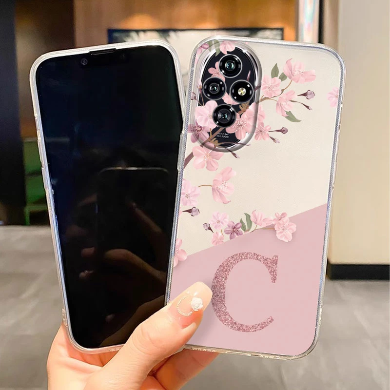 Para Honor 200 Smart 400 90 Pro Lite letra flores rosas funda de teléfono de moda Fundas de silicona suave transparente mate Coque Shell - imagen 3
