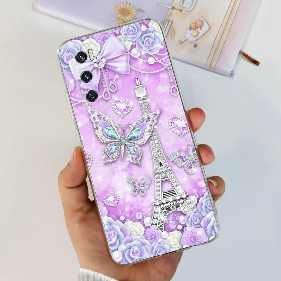 Funda de teléfono con flores para Vivo V20 SE V2022 V2023, carcasa transparente de TPU suave para Vivo V20 2021 V 20 V20SE V2025 V2024 VivoV20 parachoques - imagen 2