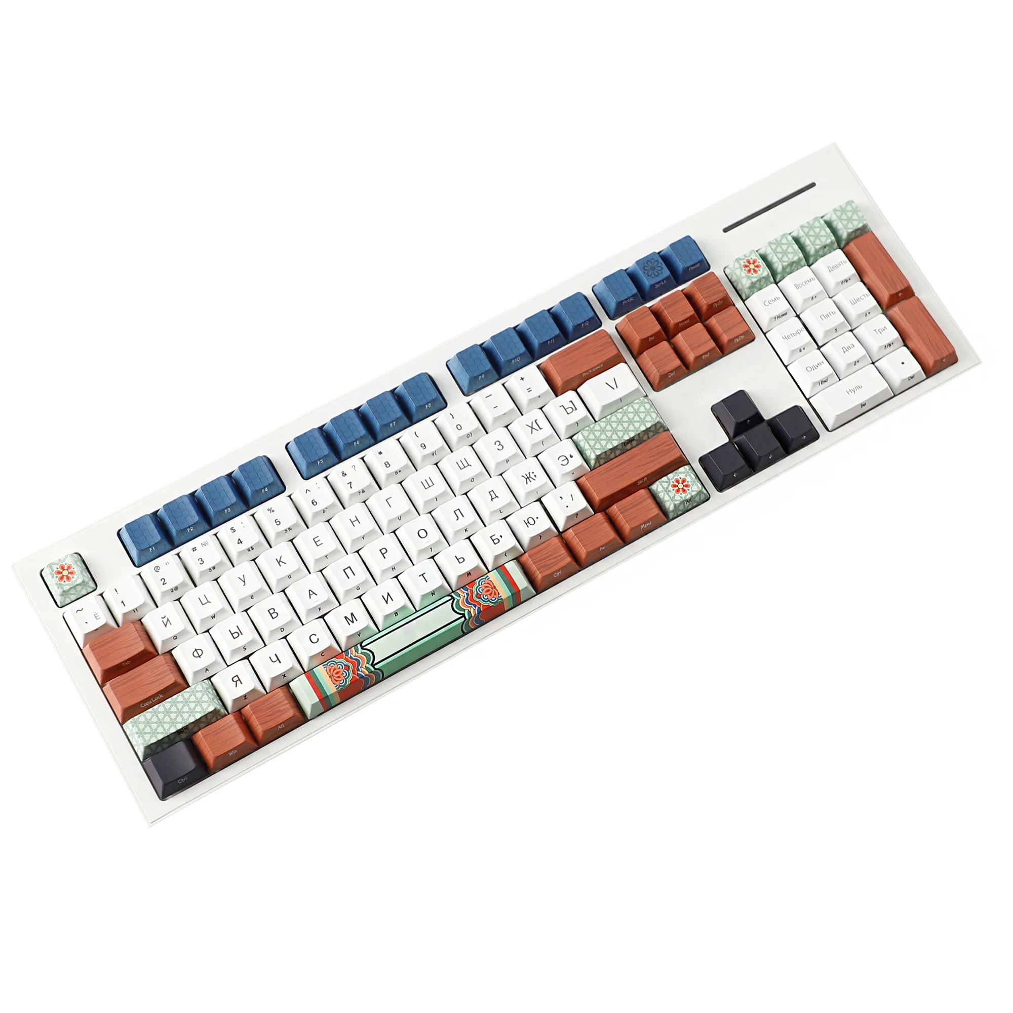 YMDK 139 Florero Retro, perfil de cereza japonés ruso, tinte PBT, teclas de Color de impresión lateral superior para teclado mecánico MX Switche - imagen 2
