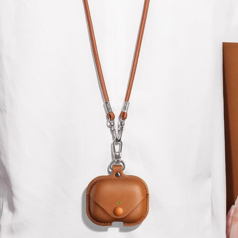 Funda de cuero para AirpodsPro3, Fundas de negocios para AirPods Pro3, Funda para auriculares, Funda para auriculares con cordón largo para el cuello ﻿ - imagen 4