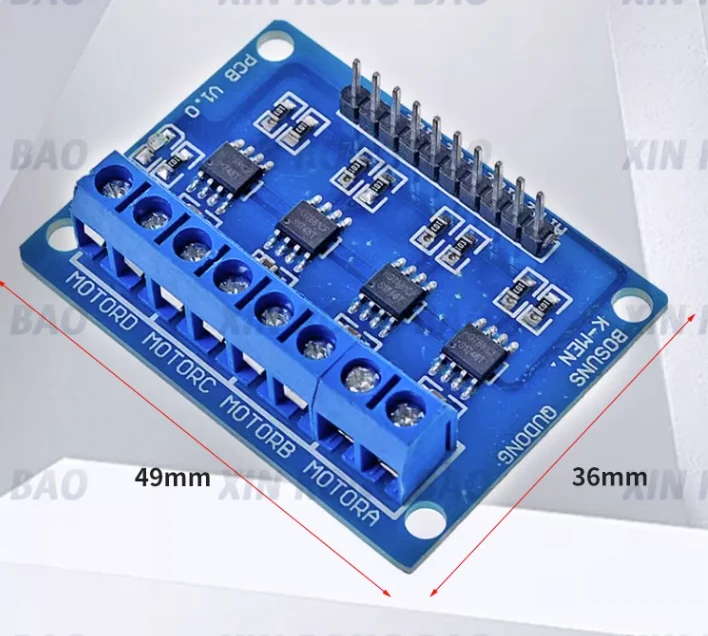 L9110S Unidad de 4 canales Placa de accionamiento de motor CC Módulo de accionamiento de motor Controlador de 4 vías de coche inteligente - imagen 4