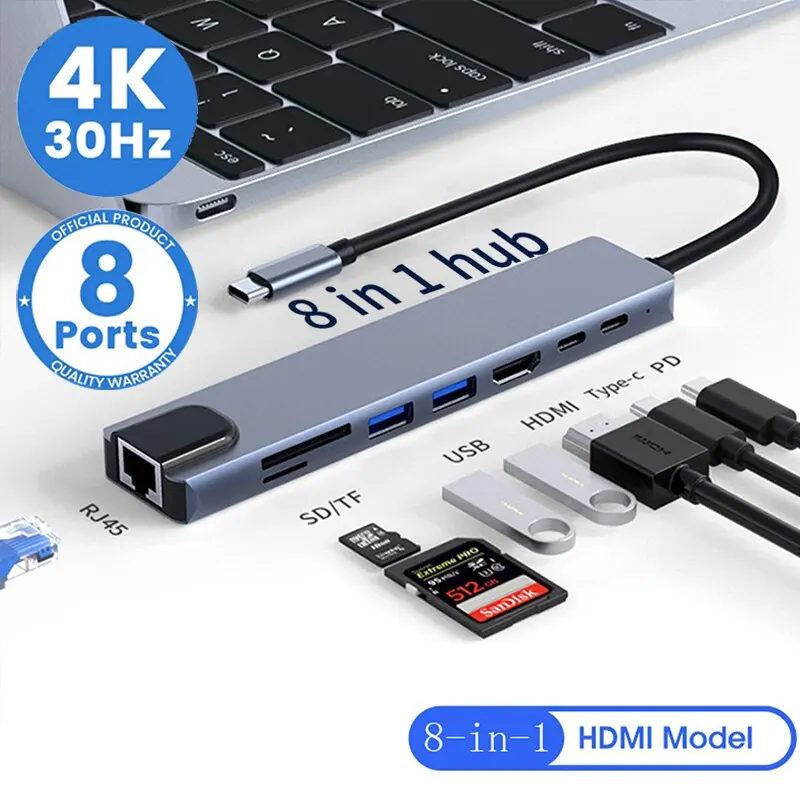 8 en 1 USB C Hub